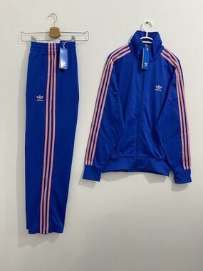 Men's Adidas Originals Adicolor Classics Firebird Tracksuit Blue Pink Size M